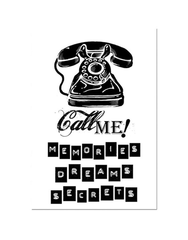 Stamperia HD Natural Rubber Stamp cm. 7x11 - Call me telephone