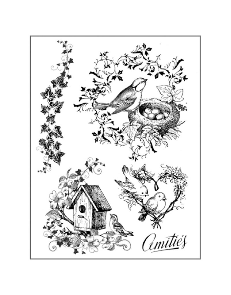 Stamperia HD Natural Rubber Stamp cm.14x18 Nests