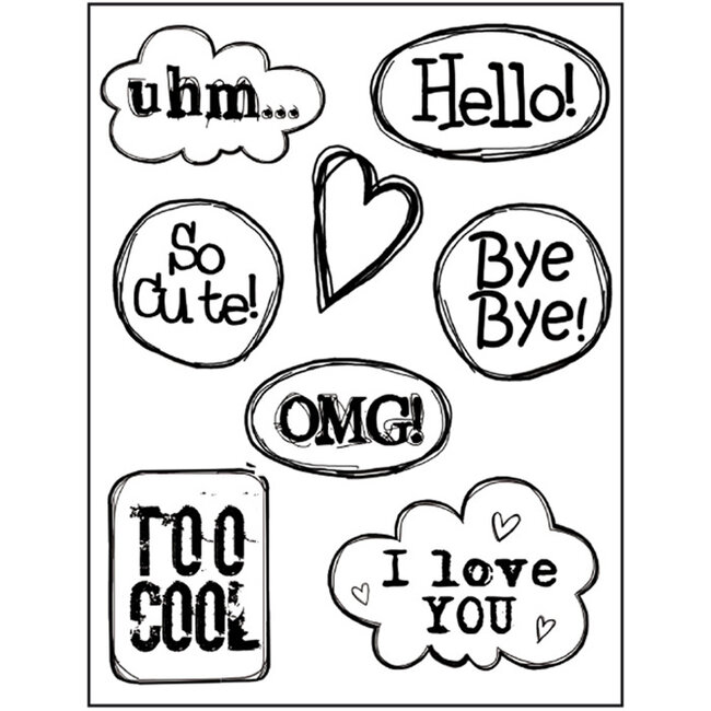 Stamperia HD Natural Rubber Stamp cm.14x18 Hello clouds