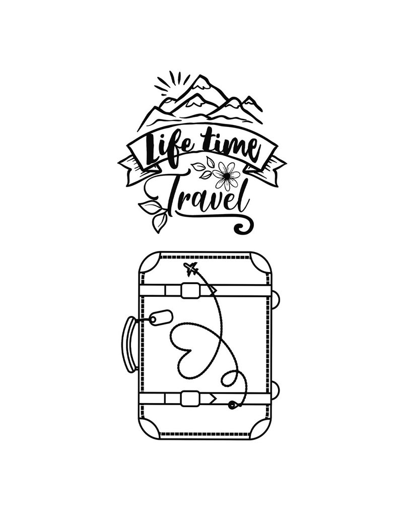 Stamperia Acrylic stamp cm. 4,3x9,7 Suitcase Life Time