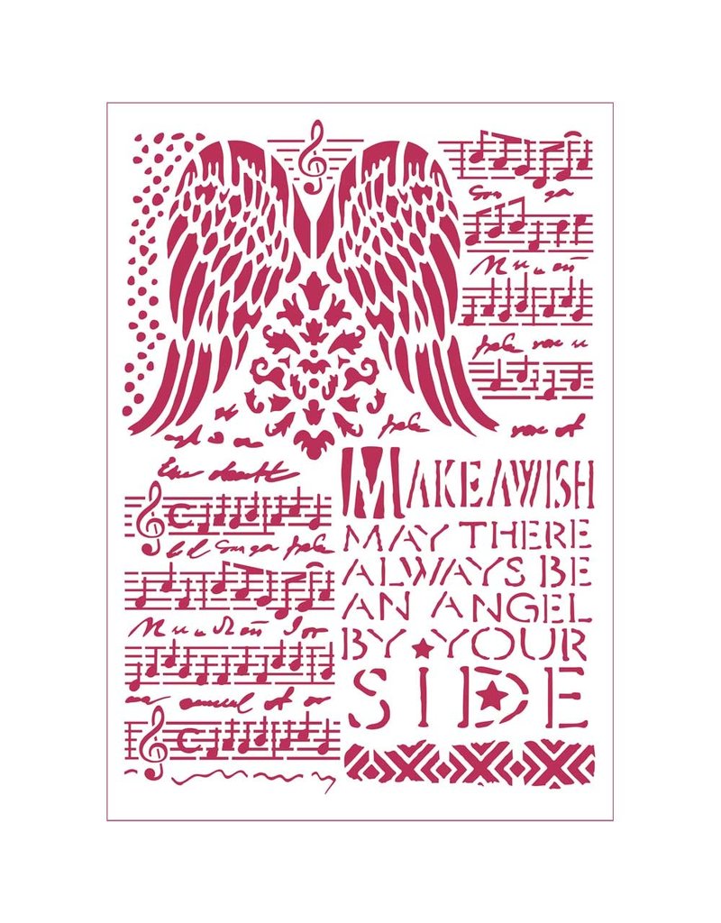 Stamperia Stencil D cm. 21x29,7 Music and wings