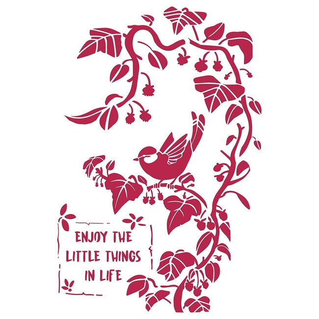 Stamperia Stencil G cm. 21x29,7 Little bird on branch