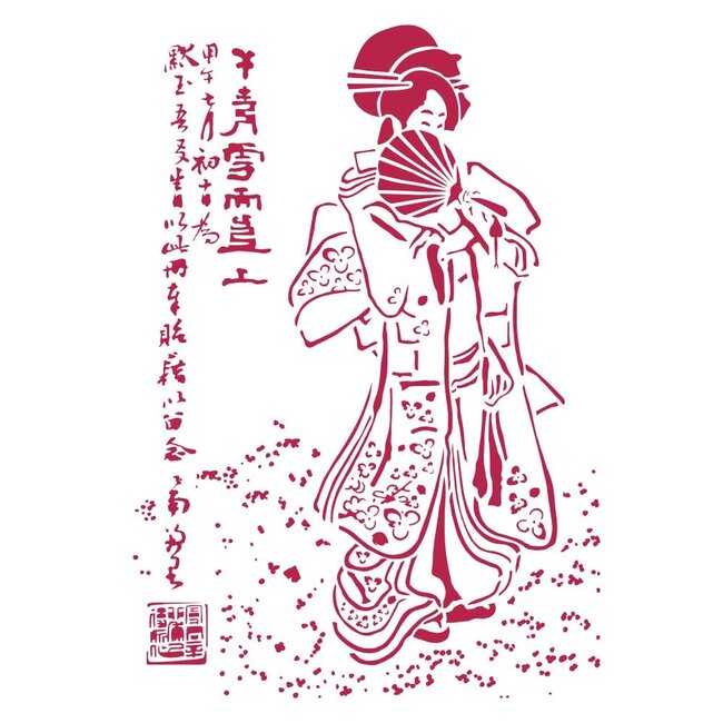 Stamperia Stencil G cm. 21x29,7 Geisha