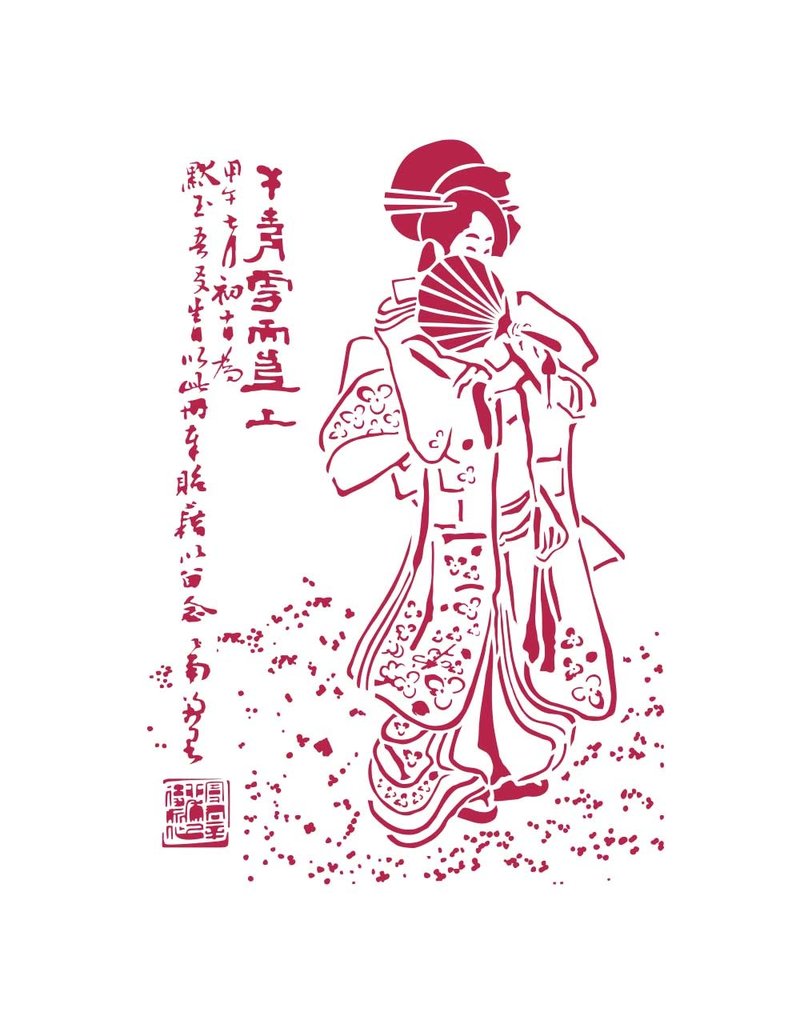 Stamperia Stencil G cm. 21x29,7 Geisha