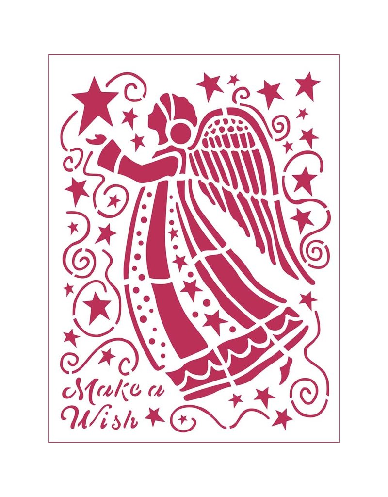 Stamperia Stencil D cm. 20x15 Make a wish Angel