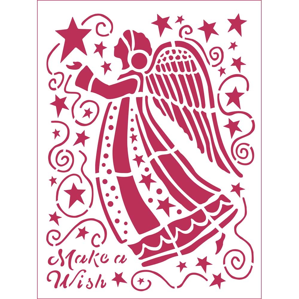 Stamperia Stencil D cm. 20x15 Make a wish Angel
