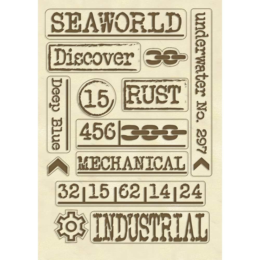 Stamperia Wooden shape A5 Sea World writings