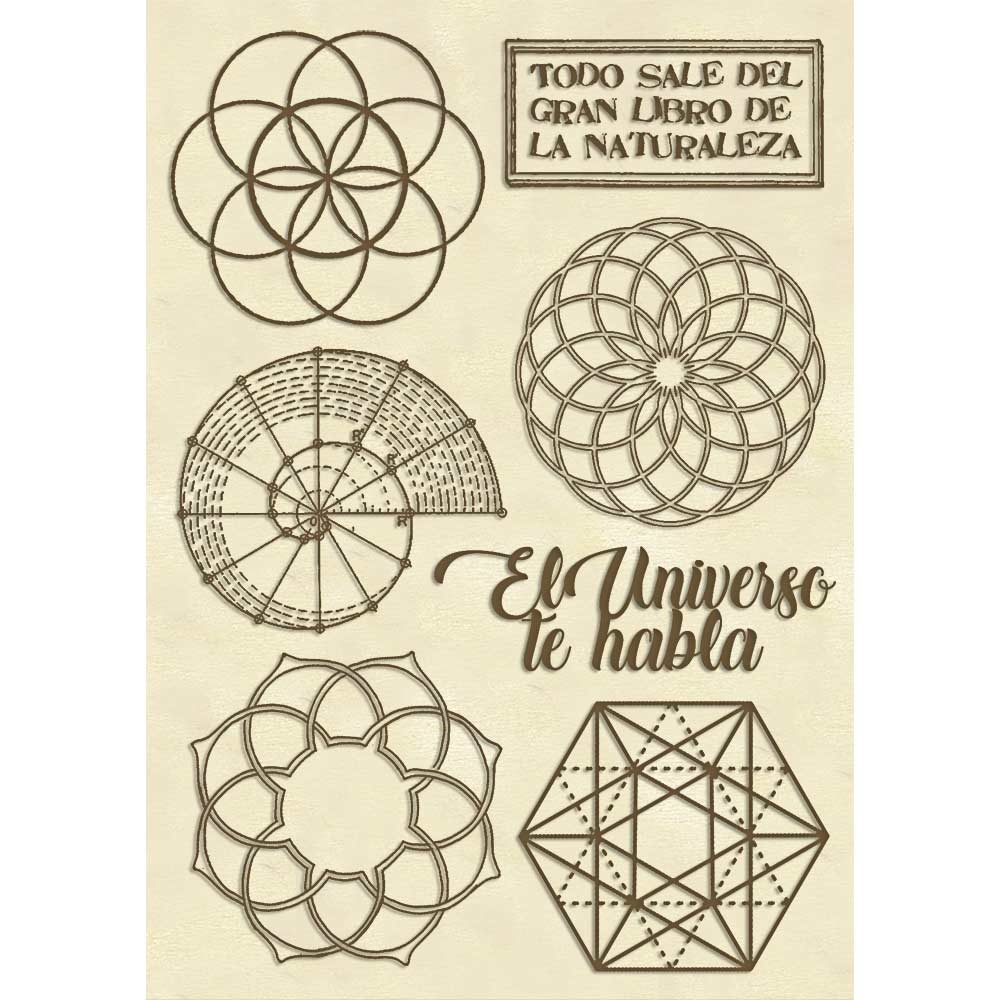 Stamperia Wooden shape A6 - Forest sacred geometry