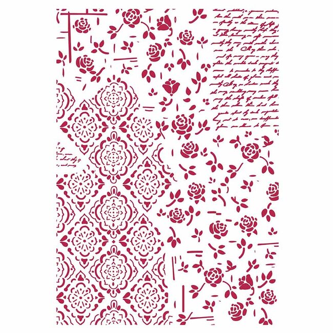 Stamperia Stencil G cm. 21x29,7 Roses and decorations
