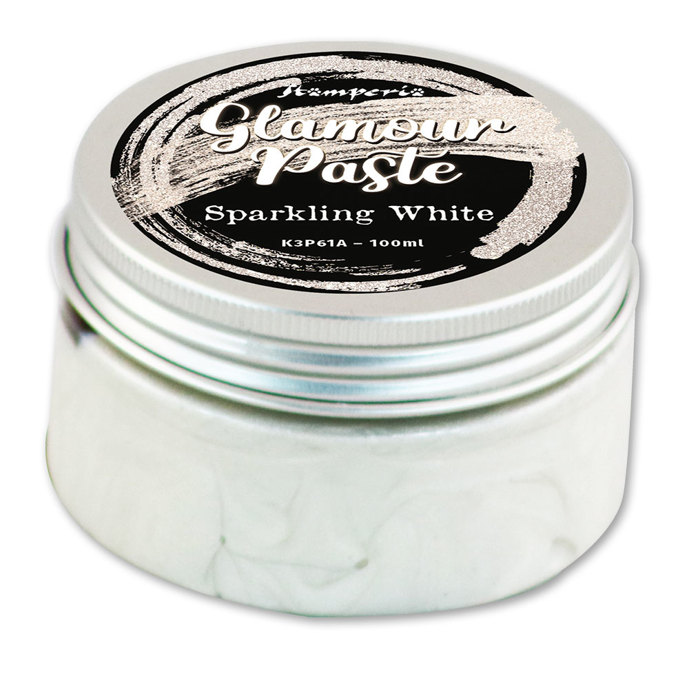 Stamperia Glamour Paste 100 ml. - Sparkling white