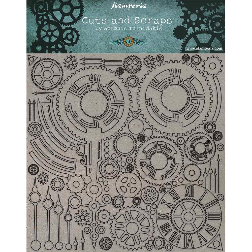 Stamperia Greyboard cm. 30x30/1 mm - Clock and hands