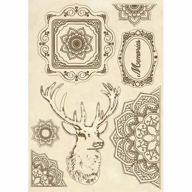 Stamperia Wooden shape A5 size Cosmos deer