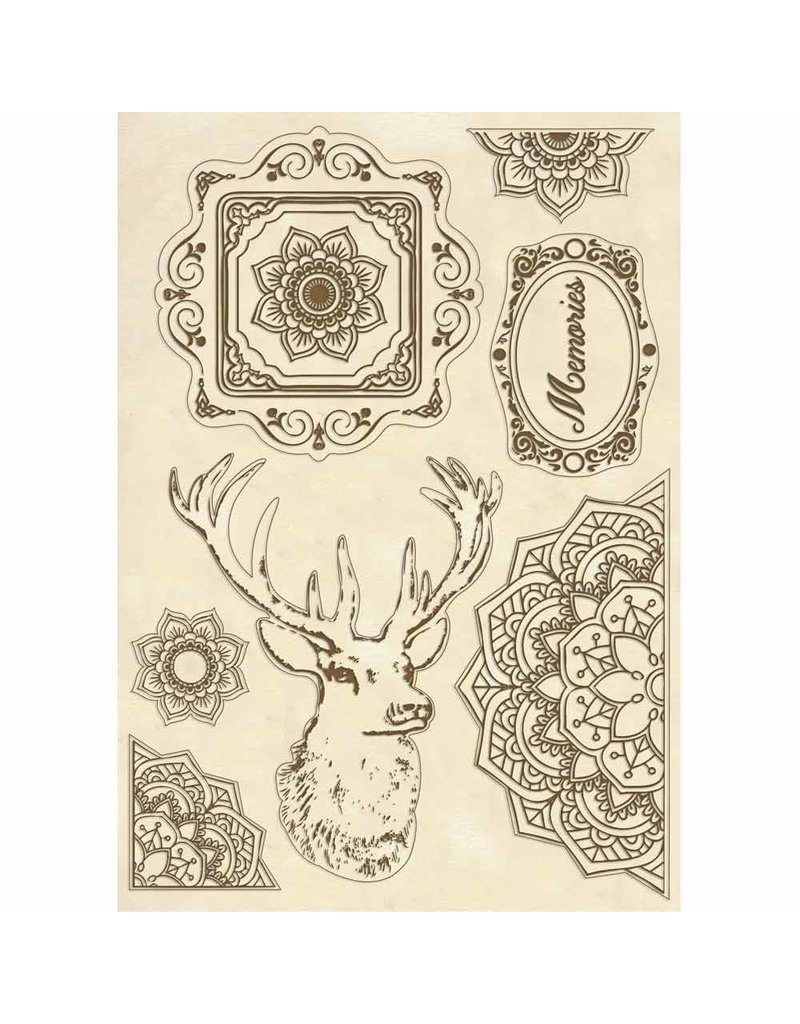 Stamperia Wooden shape A5 size Cosmos deer