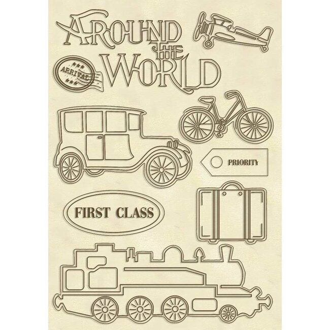 Stamperia Wooden shape A5 Around the World