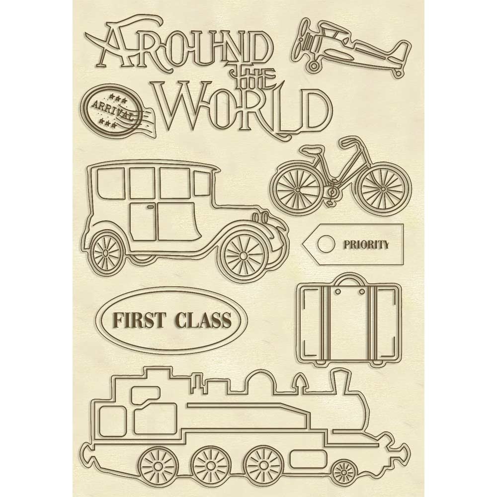 Stamperia Wooden shape A5 Around the World