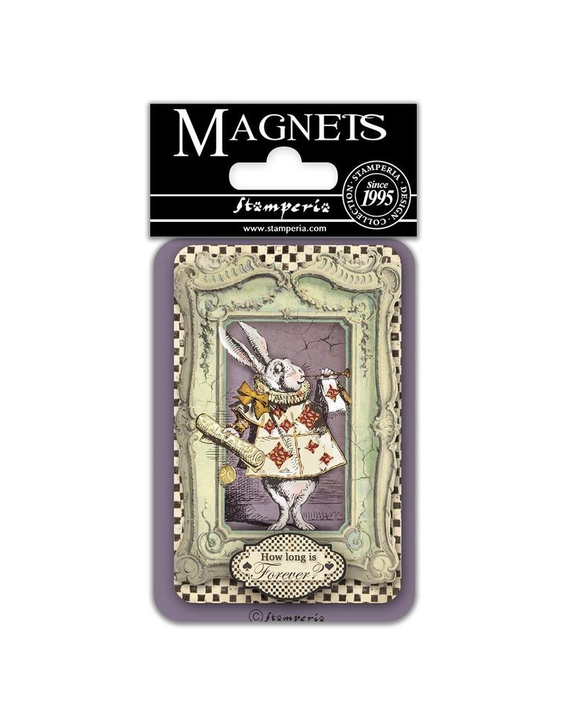 Stamperia Magnet cm. 8x5,5 - White rabbit