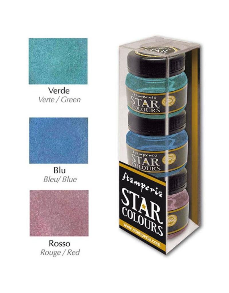 Stamperia Star Color 30ml 3 colours package: Green-Blue-Red