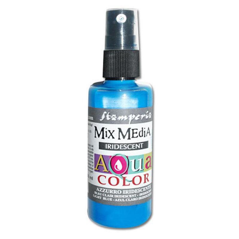 Stamperia 310 Aquacolor spray 60ml. - Iridescent Light Blue