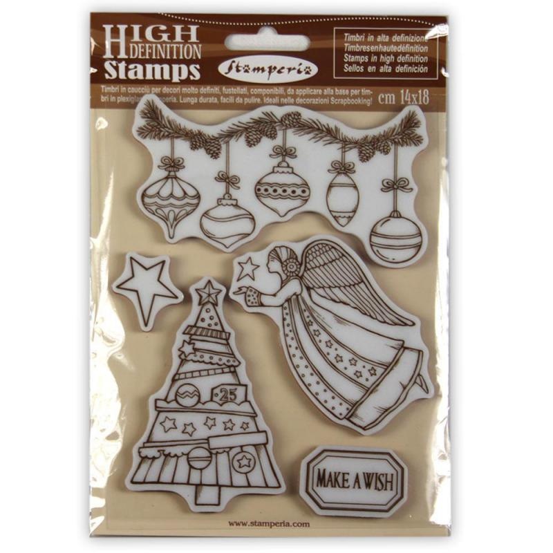 Stamperia HD Natural Rubber Stamp cm. 14x18 Make a wish Angel