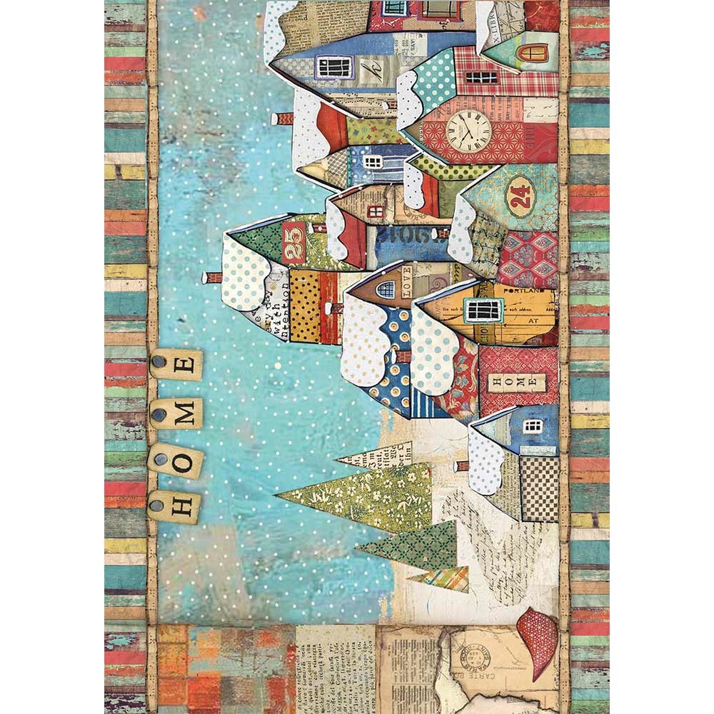 Stamperia A4 Rice paper packed Snowy landscape