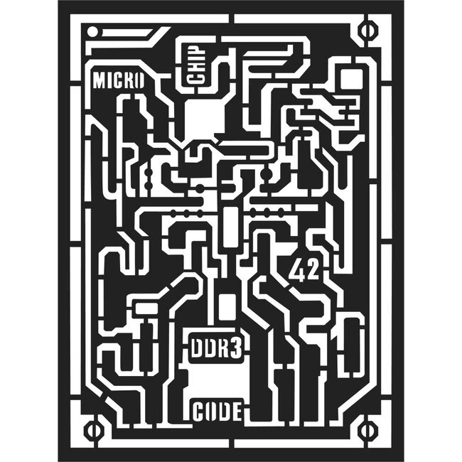 Stamperia Thick stencil cm. 15x20  - Microchip