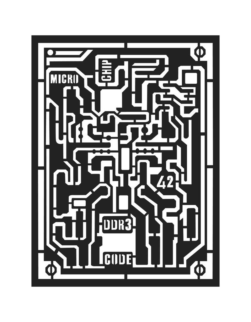 Stamperia Thick stencil cm. 15x20  - Microchip