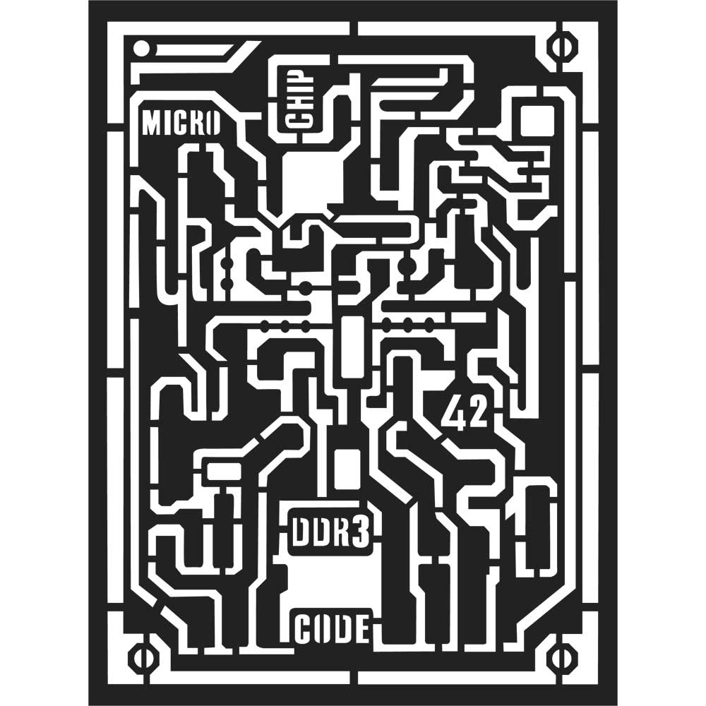 Stamperia Thick stencil cm. 15x20  - Microchip