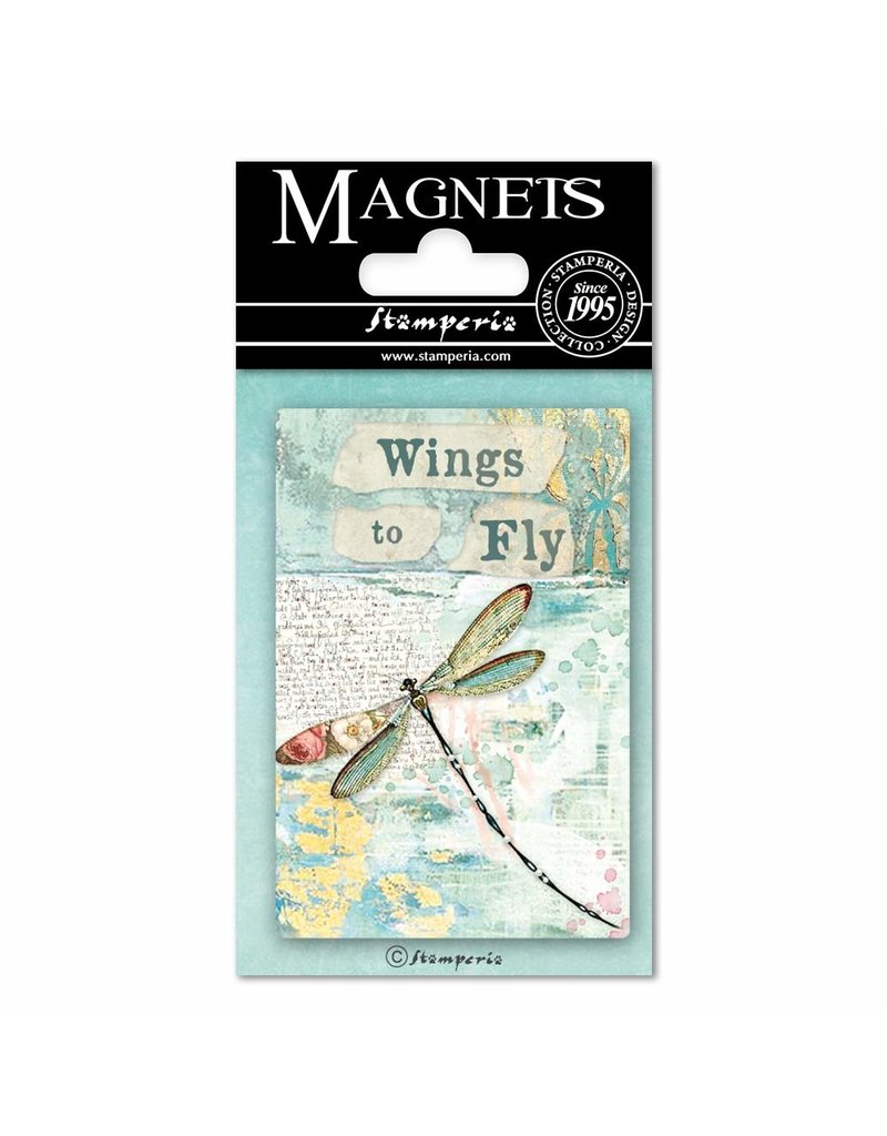 Stamperia Magnet cm. 8x5,5 - Wonderland Dragonfly