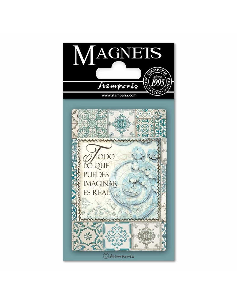 Stamperia Magnet cm. 8x5,5 - Azulejos writings