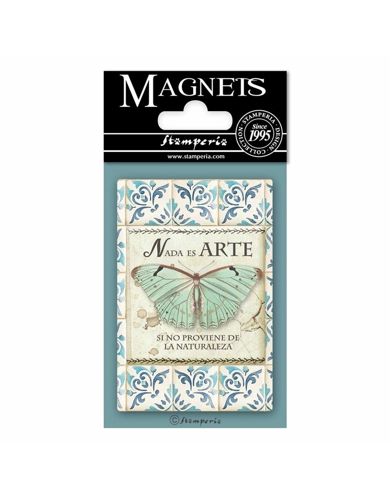 Stamperia Magnet cm. 8x5,5 - Azulejos butterfly