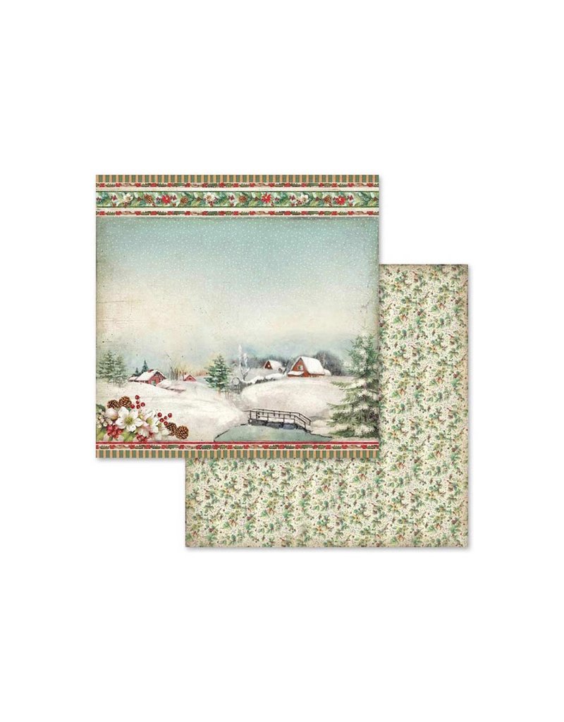 Stamperia Block 10 sheets 20.3X20.3  (8"X8") Double Face Christmas Vintage