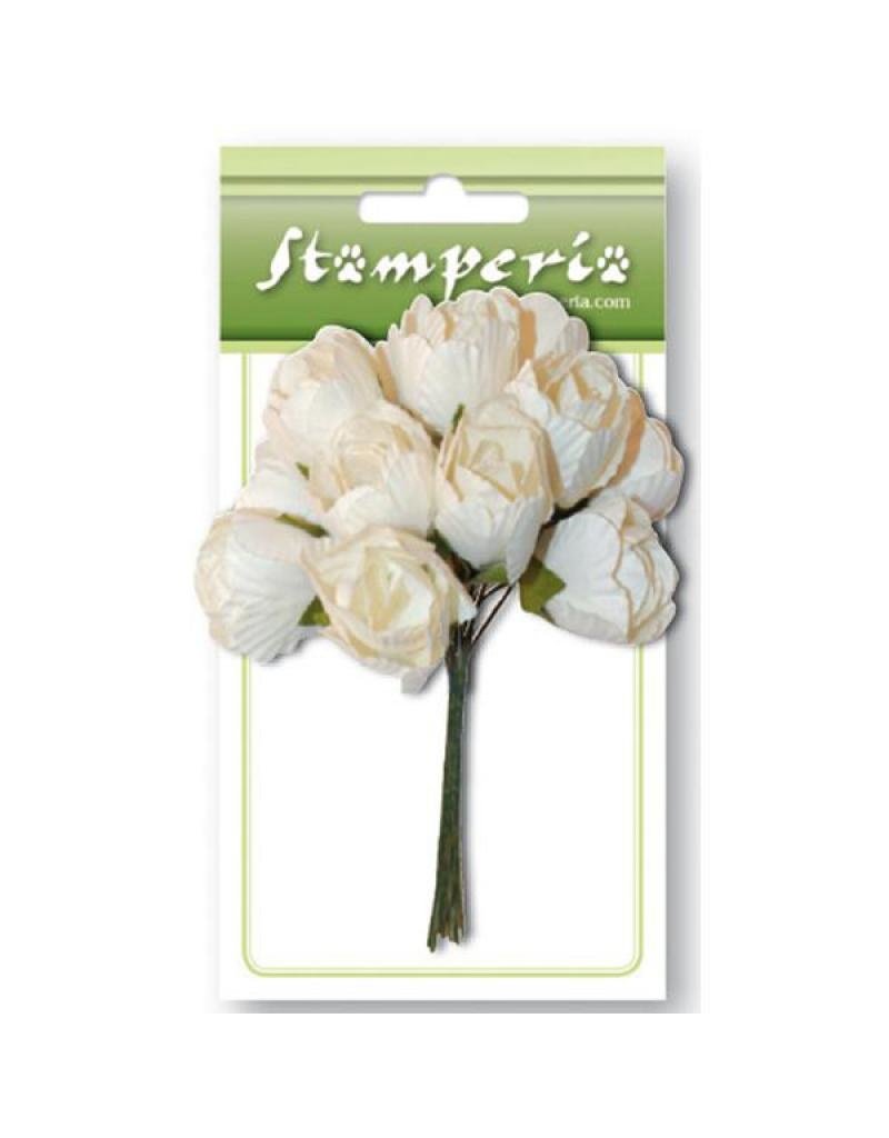 Stamperia 12 paper white bottoms Bouquet