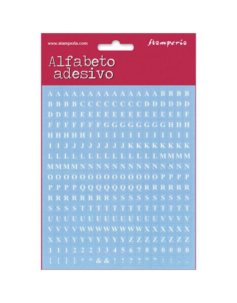 Stamperia Mini alphabet 306 pcs - light blue background