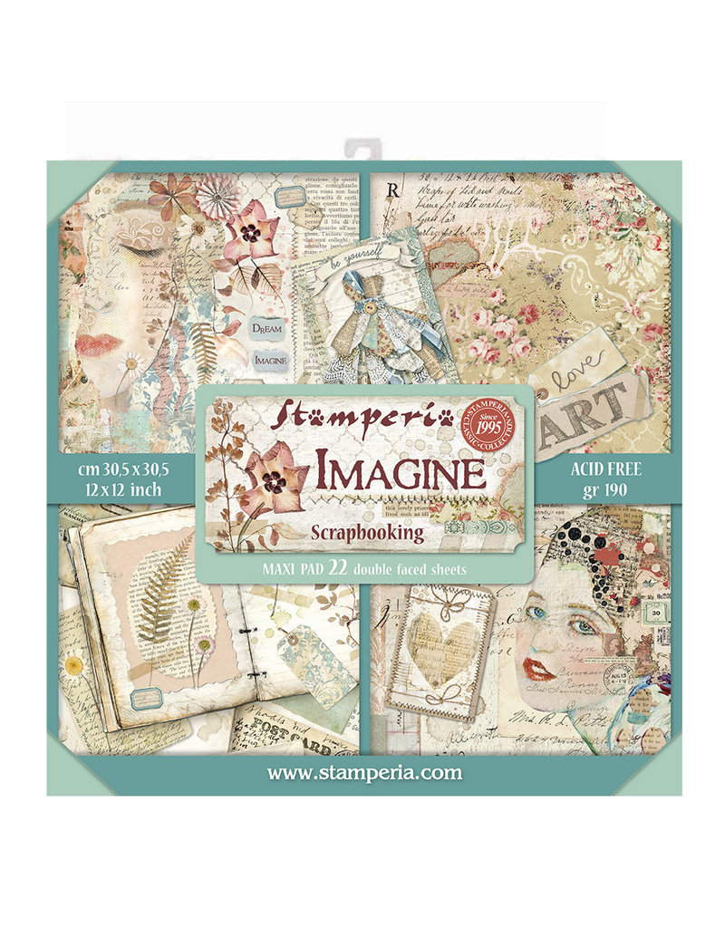 Stamperia Block 22 sheets 30.5x30.5 (12"x12") Double Face Imagine