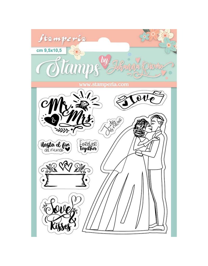 Stamperia Acrylic stamp cm. 9,5x10,5 Mr and Mrs