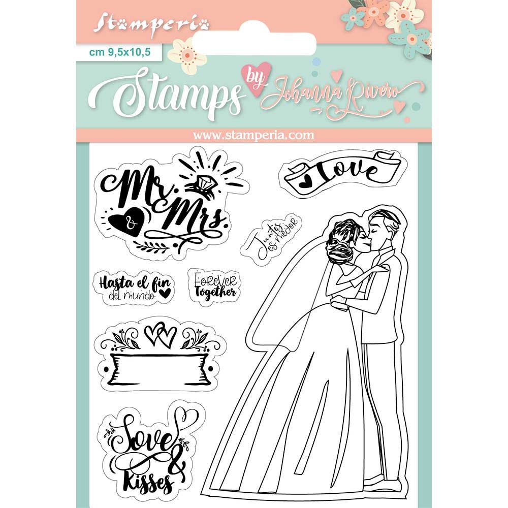 Stamperia Acrylic stamp cm. 9,5x10,5 Mr and Mrs