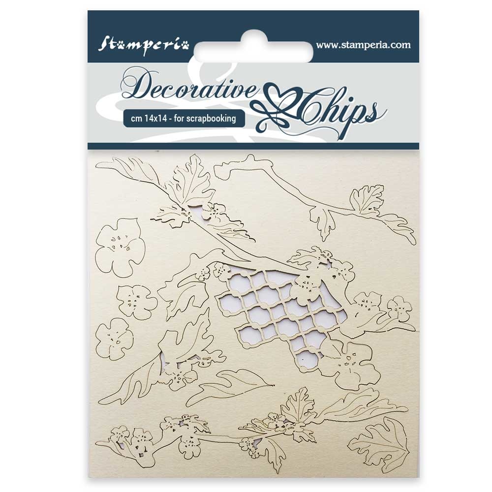 Stamperia Decorative chips cm. 14x14 Poinsettia