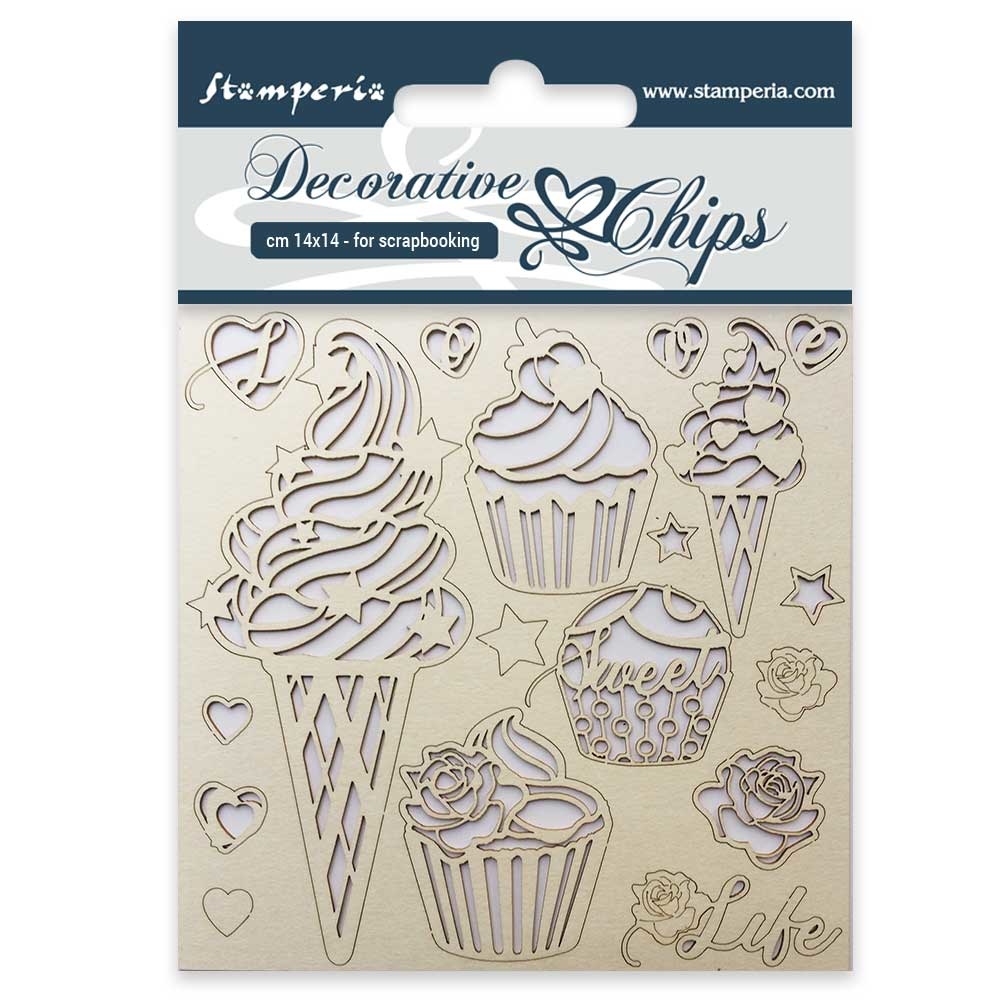 Stamperia Decorative chips cm. 14x14 Ice cream