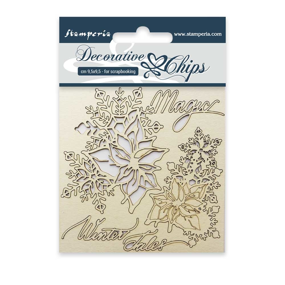 Stamperia Decorative chips cm. 9,5x9,5 Magic winter tales