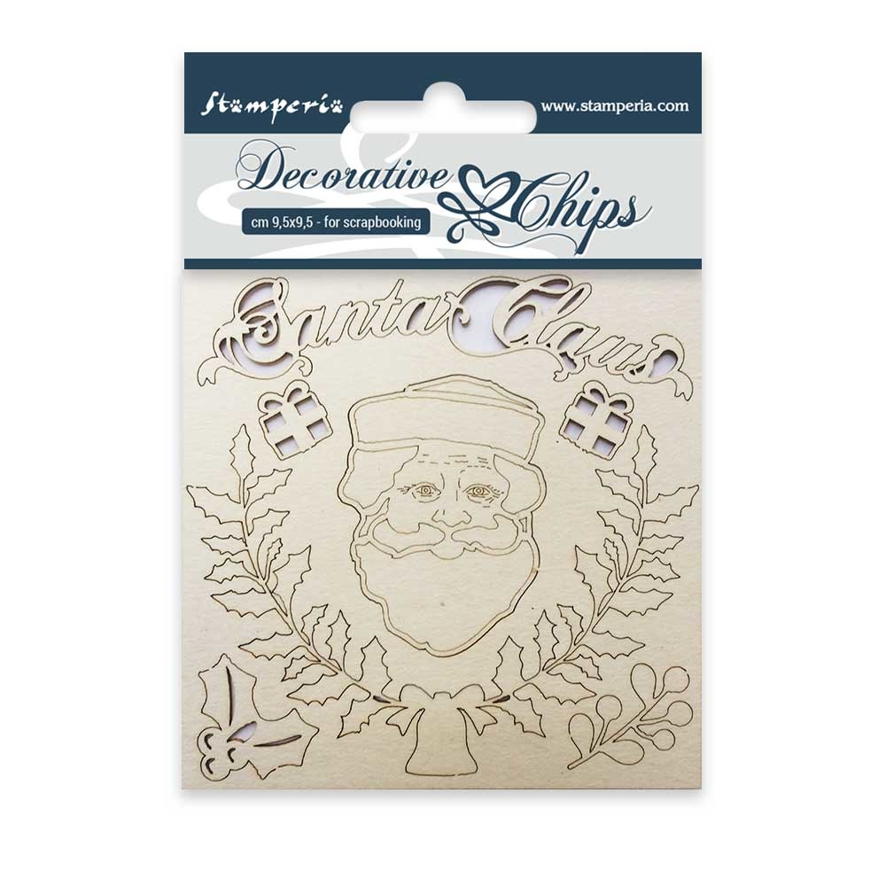 Stamperia Decorative chips cm. 9,5x9,5 Santa claus