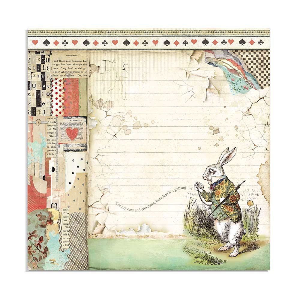 Stamperia Block 22 sheets 30.5x30.5 (12"x12") Single Face Alice