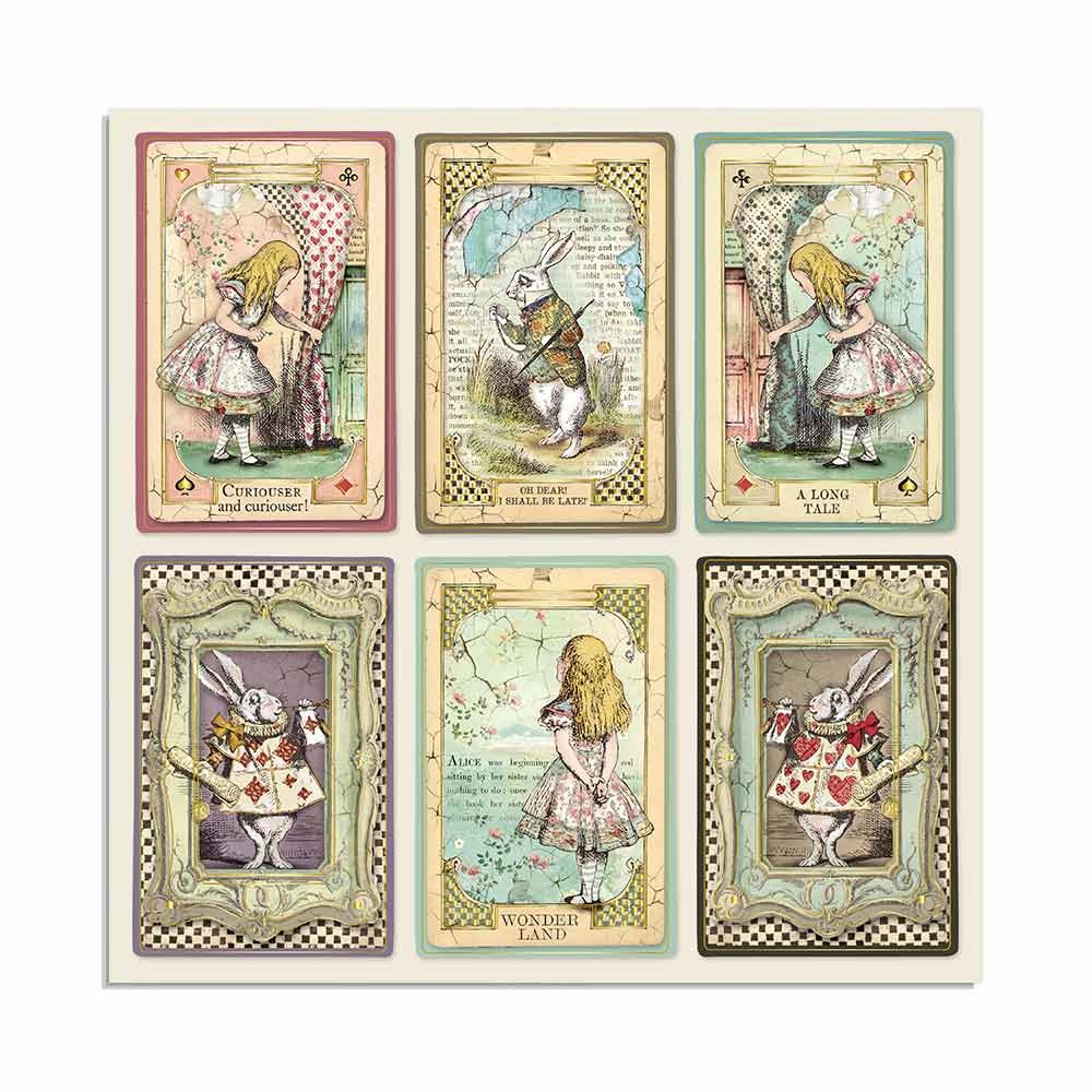 Stamperia Block 22 sheets 30.5x30.5 (12"x12") Single Face Alice