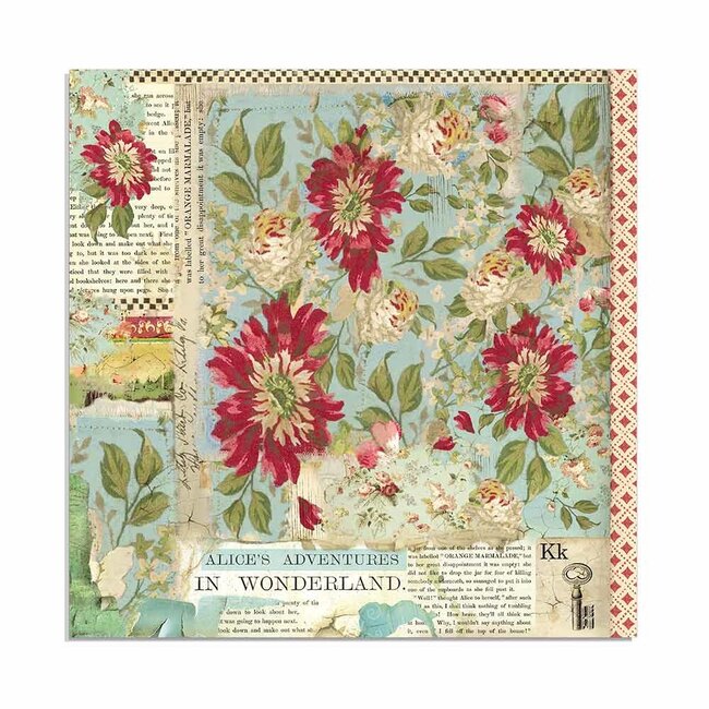 Stamperia Block 22 sheets 30.5x30.5 (12"x12") Single Face Alice