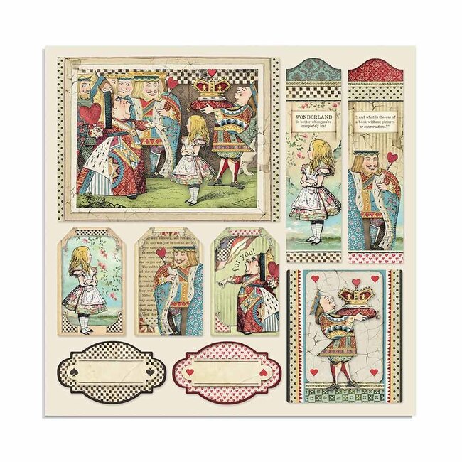 Stamperia Papierblok 30,5x30,5 cm - 22 vellen - Single Face Alice