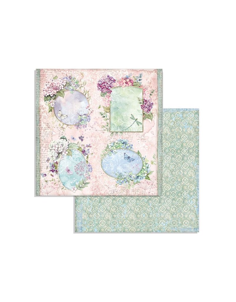 Stamperia Block 10 Sheets 20.3X20.3  (8"X8") Double Face Hortensia