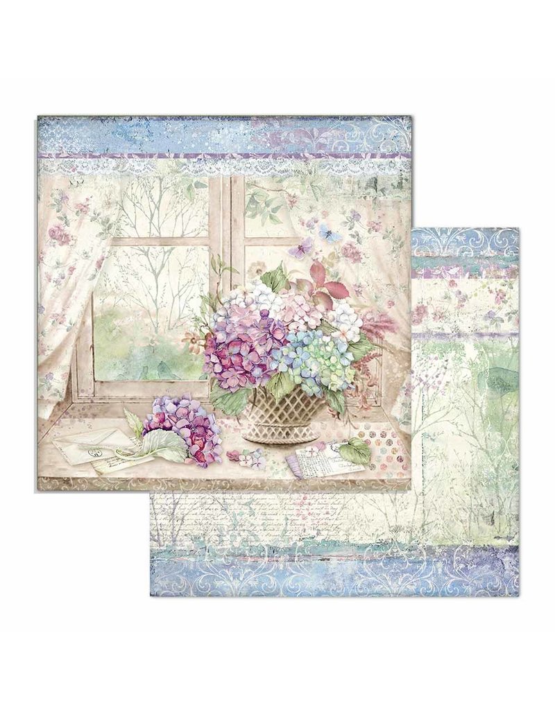 Stamperia Block 10 sheets 30.5x30.5 (12"x12") Double Face Hortensia