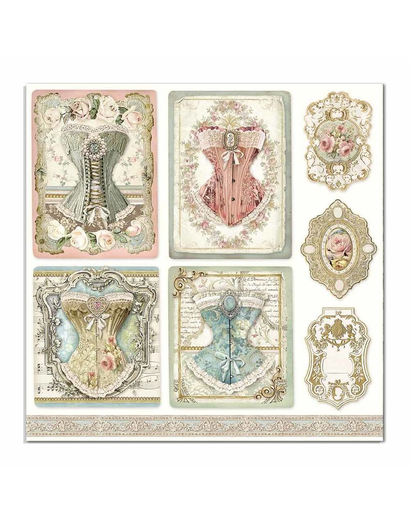 Stamperia Double Face Paper Corsets