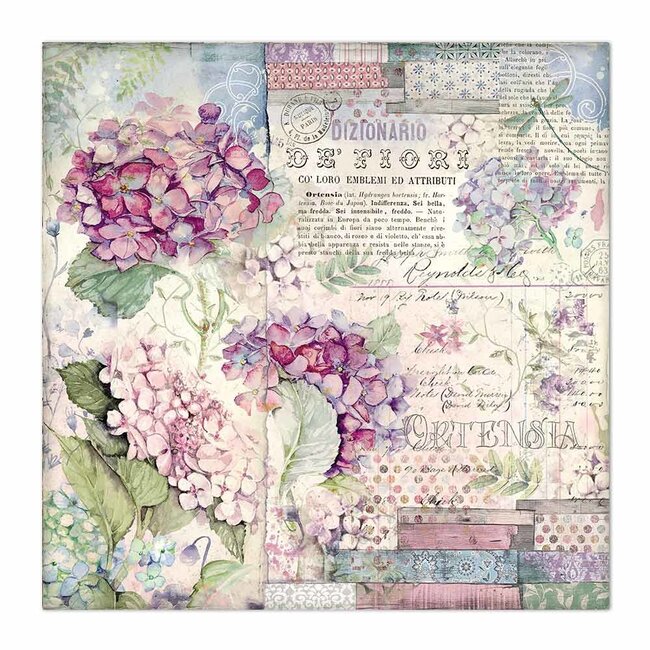 Stamperia Dubbelzijdig Papier Hortensia