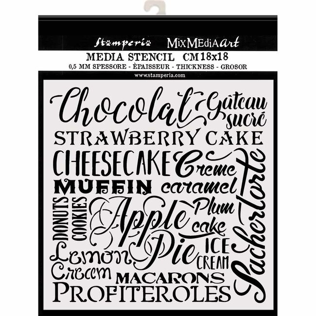 Stamperia Thick stencil cm. 18X18  Chocolat