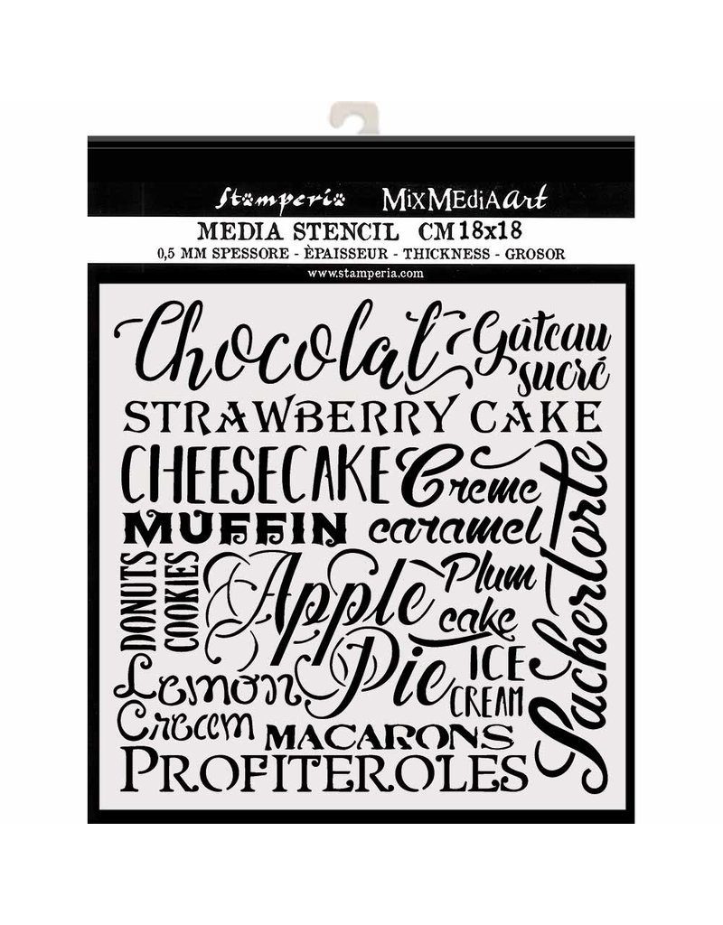 Stamperia Thick stencil cm. 18X18  Chocolat